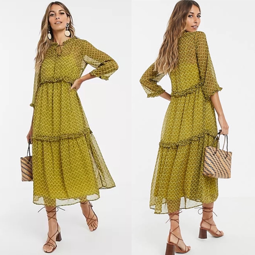Y.A.S Paisley Printed Tiered Smock Maxi Dress
